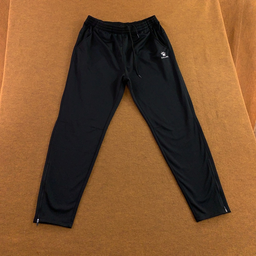 Kelme Mens 2XL Black Athletic Training Zipper Ankle Track Pants Joggers